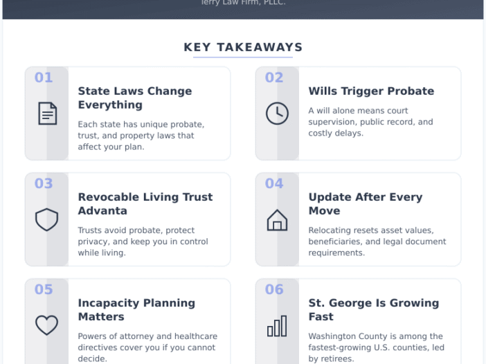 Infographic: St. George Is One of the Fastest-Growing Retirement Destinations in America - And Most New Residents Arrive Without an Updated Estate Plan - Key concepts and takeaways