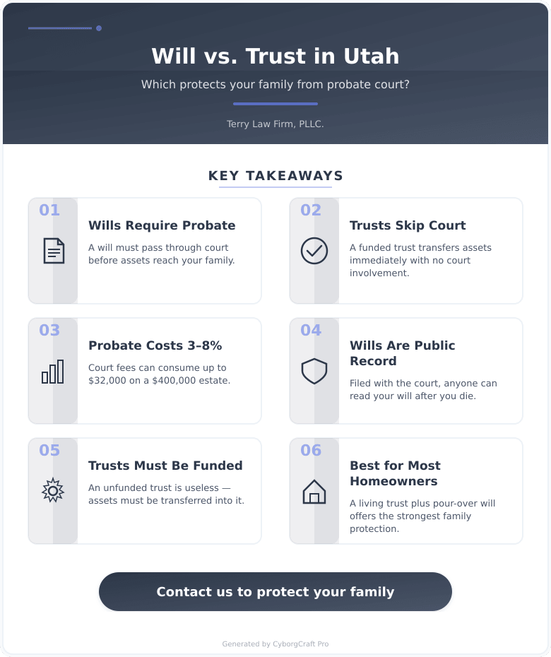 Will vs. Trust in Utah – Which One Actually Keeps Your Family Out of Probate Court in Washington County