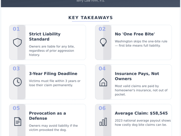 Infographic: Dog Bites in Washington: What Most Owners (and Victims) Get Wrong About the Law - Key concepts and takeaways