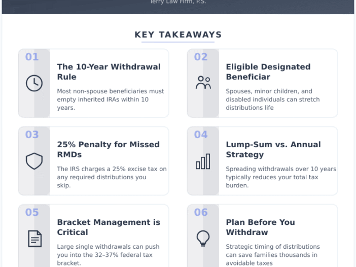 Infographic: I Inherited an IRA - Now What? The 10-Year Rule That's Costing Families Thousands - Key concepts and takeaways