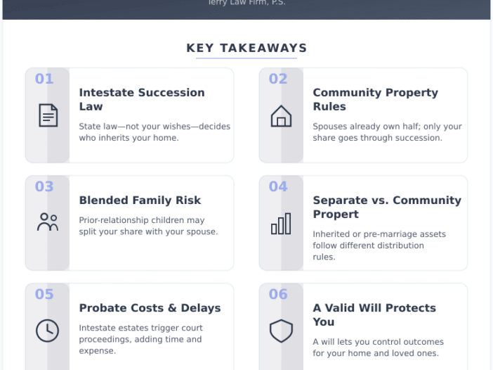 Infographic: What Happens to Your Washington Home If You Die Without a Will? (It's Not What You Think) - Key concepts and takeaways